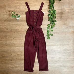 ✨NWT✨ Hollister Maroon Stripped Jumpsuit | Women’s XS